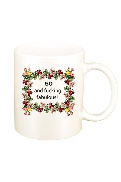 INOVATIX Personalized white mug, Flowers, I`m fabulous, D1060, INOVATIX®. 330ml