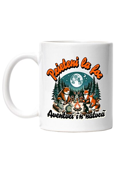 INOVATIX Εξατομικευμένη λευκή κούπα, Φίλοι δίπλα στη φωτιά. Οικογενειακές περ...