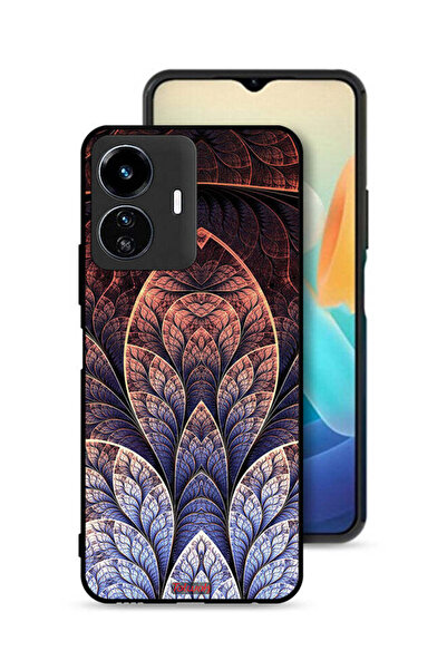 Tolwak غطاء حماية لهاتف Vivo Y77 5G بتصميم تجريدي زهري فركتالي