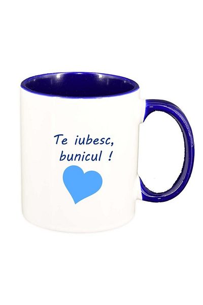 INOVATIX Personalized white mug, I love you..., dark blue interior, D1027, INOVATIX®. 330ml