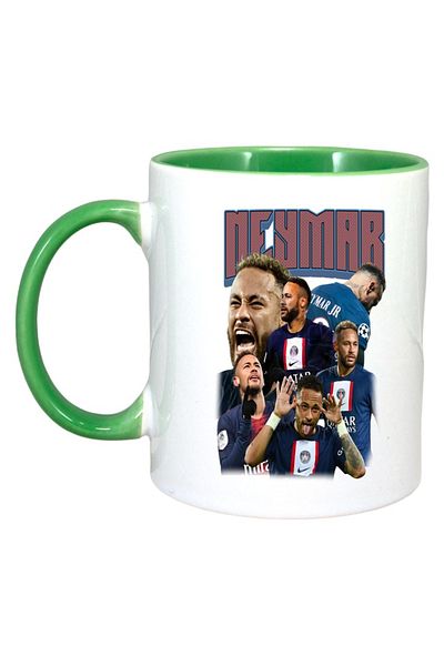 INOVATIX Cana Alba Personalizata, Neymar Celebration Goal, Maner Si Interior Verde, ®. 330ml