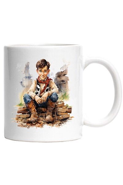 INOVATIX Cana alba personalizata, Woody, Toy Story, Cowboy, Costum, Lemne, St...