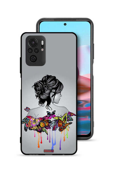 Tolwak Xiaomi Redmi Note 10S Protective Case Cover Butterflies And Girl Abstr...