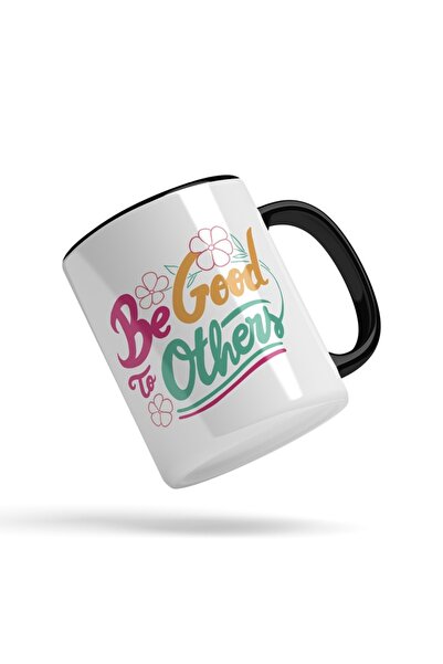 INOVATIX Cana alba personalizata, Indemn, Be Good to Others, cu Manerul Negru...