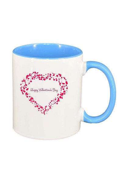 INOVATIX Cana alba personalizata, Love, interior albastru, D401, INOVATIX®. 330ml