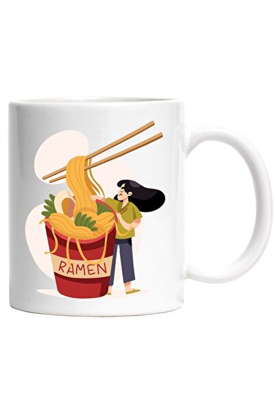 INOVATIX Εξατομικευμένη λευκή κούπα, Ramen, Noodles, Chopsticks, Ασιατικό, Φα...