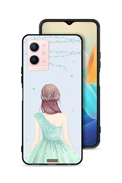 Tolwak Vivo Y33s 5G Protective Case Cover Cute Girl In Floral Dress