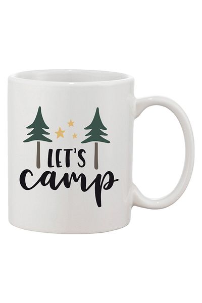 INOVATIX Personalized white mug, personalized 'Let's camp'a, INOVATIX®. 330ml