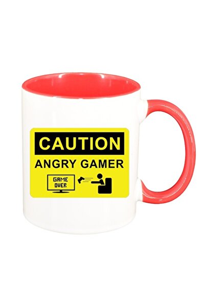 INOVATIX Cană albă personalizată, Gamer, Game Over, interior roz, D1377, INOV...