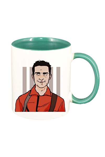 INOVATIX Cana alba personalizata, La Casa De Papel, interior verde, D1480, IN...