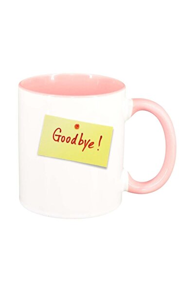 INOVATIX Персонализирана бяла чаша, Сбогом, розов интериор, D387, INOVATIX®. ...