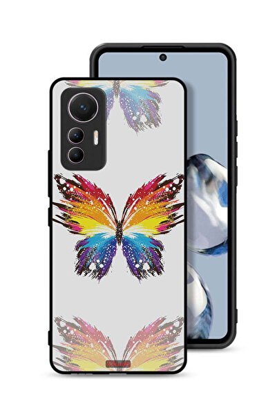 Tolwak غطاء حماية لهاتف شاومي 12 لايت بخلفية بسيطة وفن رقمي وبساطة الفراشة