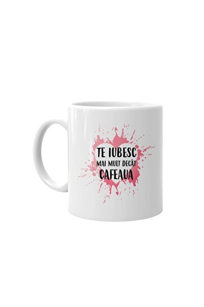 INOVATIX Εξατομικευμένη λευκή κούπα, Σ' αγαπώ περισσότερο από τον καφέ, Λευκό...