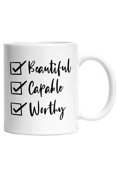 INOVATIX Personalized white mug, for beautiful and capable women, INOVATIX®. 330ml