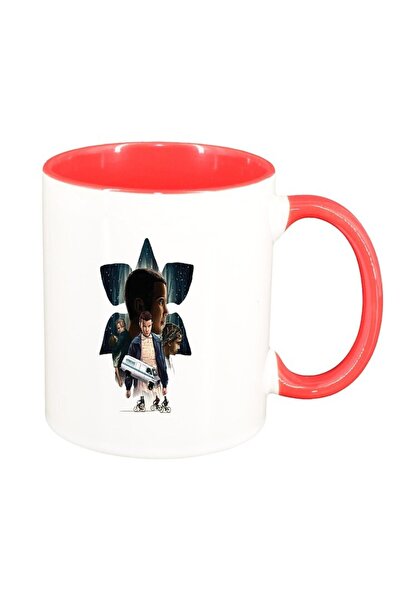 INOVATIX Εξατομικευμένη κόκκινη κανάτα, Stranger Things, εσωτερικό ροζ, D1299...