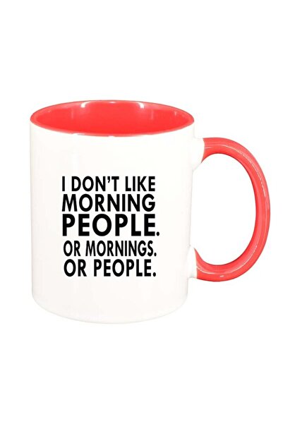 INOVATIX Персонализирана бяла чаша, „Не харесвам“, червена вътрешност, D85, I...