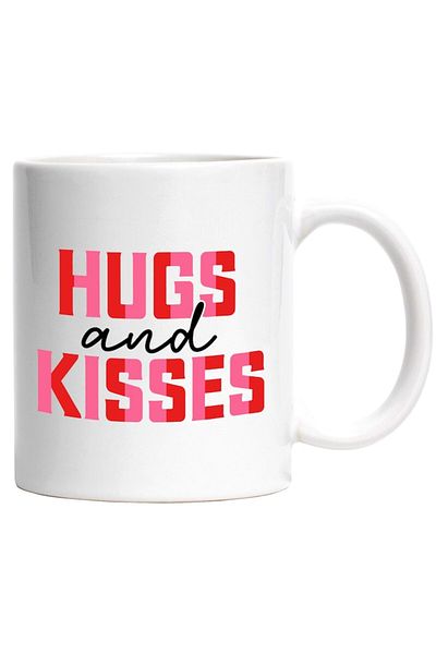 INOVATIX Personalized white mug, Hugs and kisses in English, INOVATIX®. 330ml