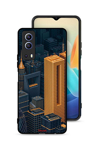 Tolwak غطاء حماية لهاتف Vivo Y72 5G برسومات مباني فنية