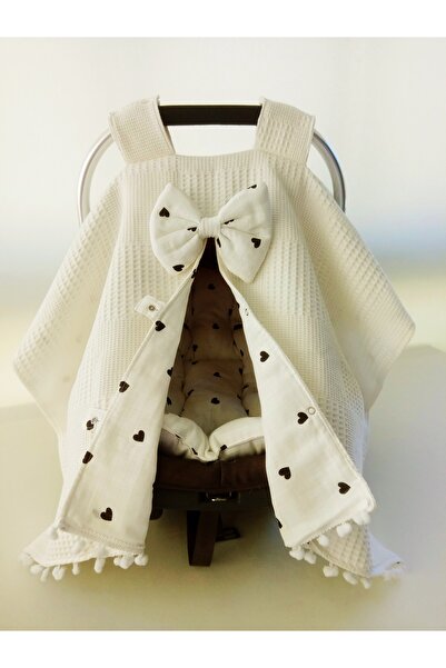 Wenaris % 100 pamuk muslin Puset Örtüsü ve puset minderi 2 parça ( Puset Çarş...