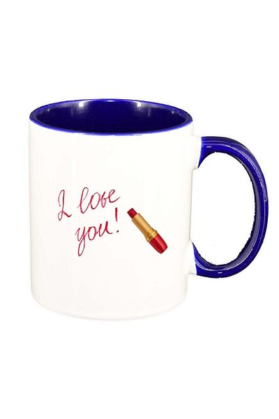 INOVATIX Personalized white mug, Love, dark blue interior, D394, INOVATIX®. 330ml
