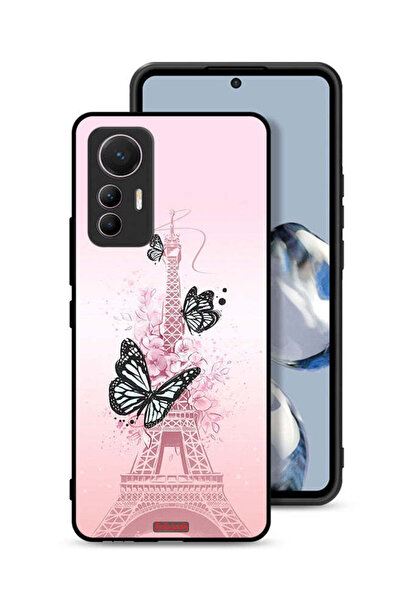 Tolwak غطاء حماية لهاتف شاومي ١٢ لايت بنقشة فراشات على برج إيفل