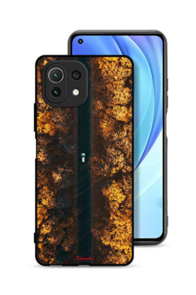 Tolwak غطاء حماية لهاتف شاومي مي 11 لايت بتصميم طريق في أشجار الخريف