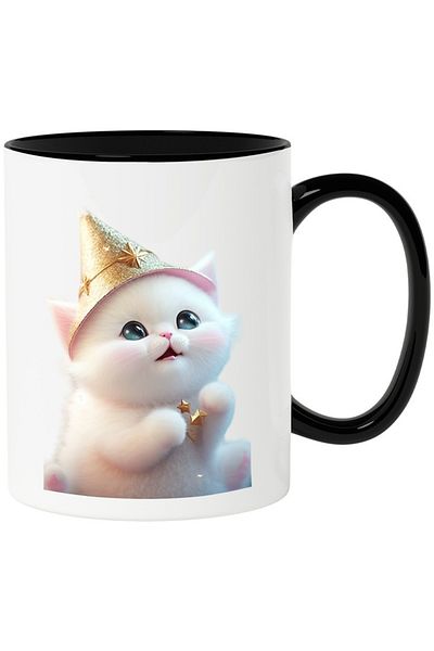 INOVATIX Personalized white mug, with Helmet, Birthday, Animals, Gift, with Black Handle, INOVATIX®. 330ml