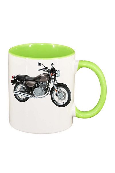 INOVATIX Personalized white mug, Motor, light green interior, D52, INOVATIX®. 330ml