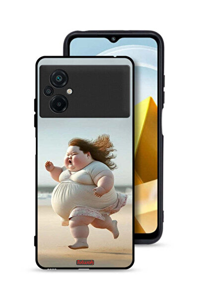 Tolwak Xiaomi Poco M5 4G Protective Case Cover Fatty Baby Girl Running
