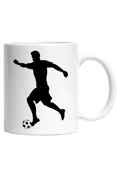 INOVATIX Personalized white mug, a football player running with the ball - dribbling, INOVATIX®. 330ml