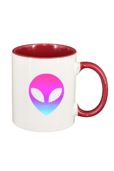 INOVATIX Personalized white mug, Alien, red interior, D365, INOVATIX®. 330ml