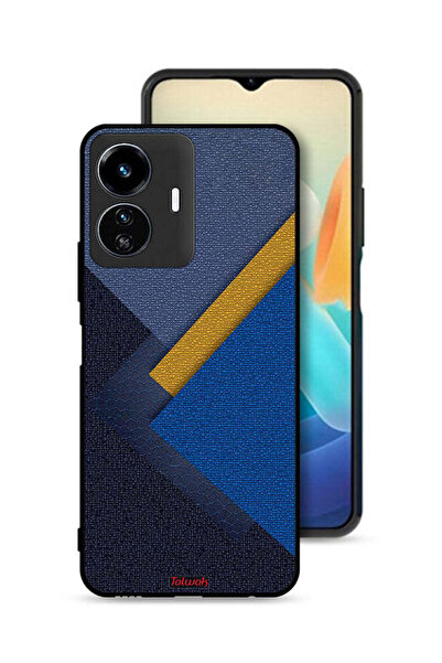 Tolwak غطاء حماية جلدي بنقشة مثلثات لهاتف Vivo Y77 5G