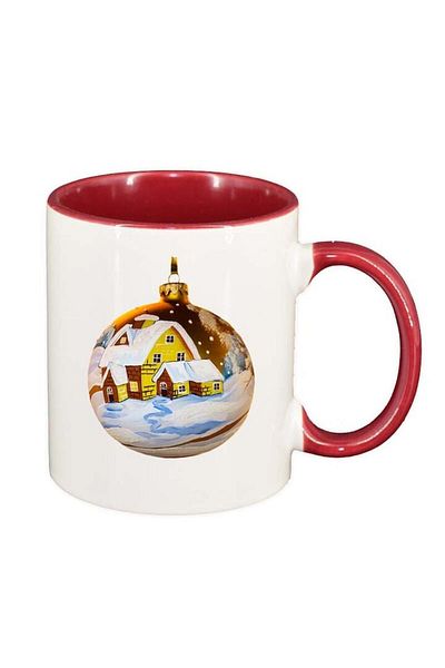 INOVATIX Personalized white mug, Christmas, red interior, D172, INOVATIX®. 330ml