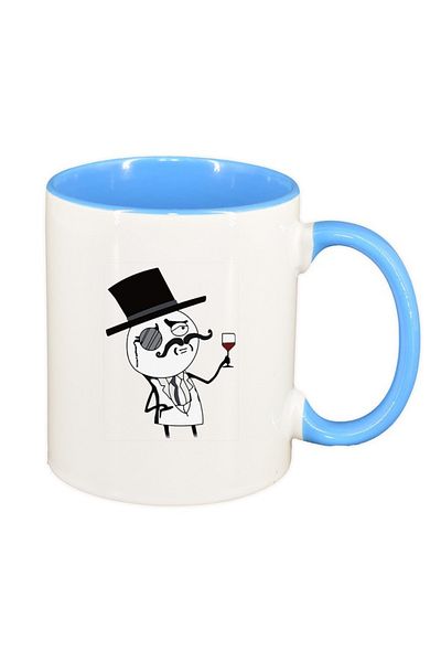 INOVATIX Personalized white mug, Meme Funny, blue interior, D1399, INOVATIX®. 330ml