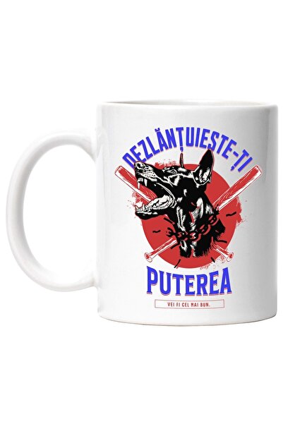 INOVATIX Cana alba personalizata, Caine furios mesaj motivational, INOVATIX®....