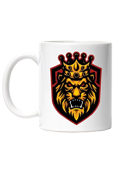 INOVATIX Εξατομικευμένη λευκή κούπα, Έμβλημα, Λιοντάρι, Βασιλιάς, Στέμμα, INO...