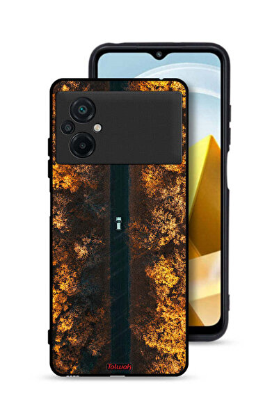 Tolwak غطاء حماية لهاتف Xiaomi Poco M5 4G بتصميم طريق في أشجار الخريف