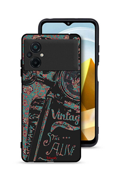 Tolwak Xiaomi Poco M5 4G Protective Case Cover Vintage Motorbike