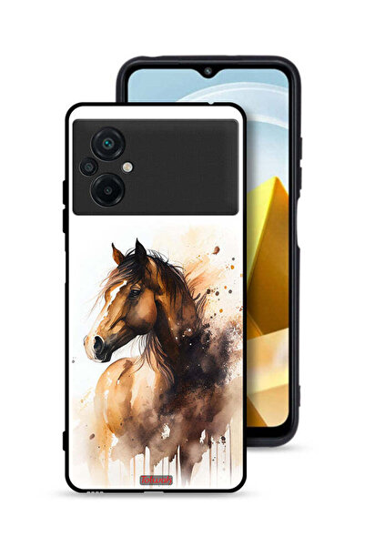Tolwak Xiaomi Poco M5 4G Protective Case Cover Horse Abstract Art