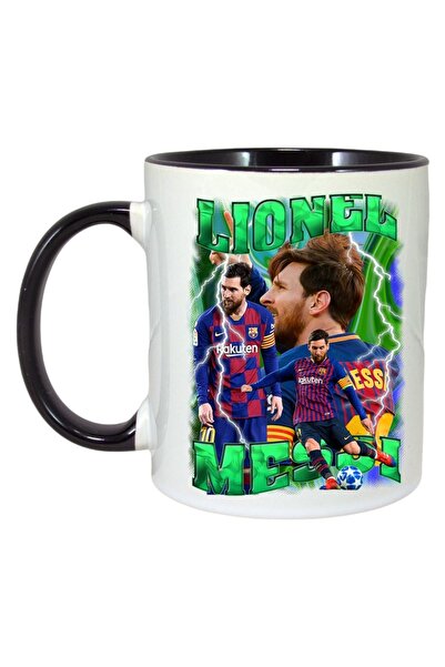 INOVATIX Cana Alba Personalizata, Lionel Messi Ball, Maner Si Interior Negru, ®. 330ml