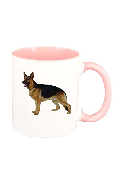 INOVATIX Cană albă personalizată, Câine, interior roz, D349, INOVATIX®. 330ml