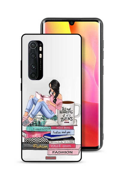 Tolwak غطاء حماية لهاتف شاومي مي نوت 10 لايت، تصميم فتاة وكتب الموضة