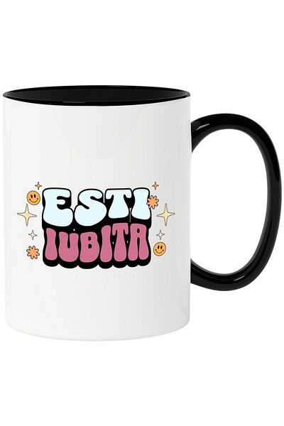 INOVATIX Personalized white mug, You Are Loved, with Black Handle, INOVATIX®. 330ml
