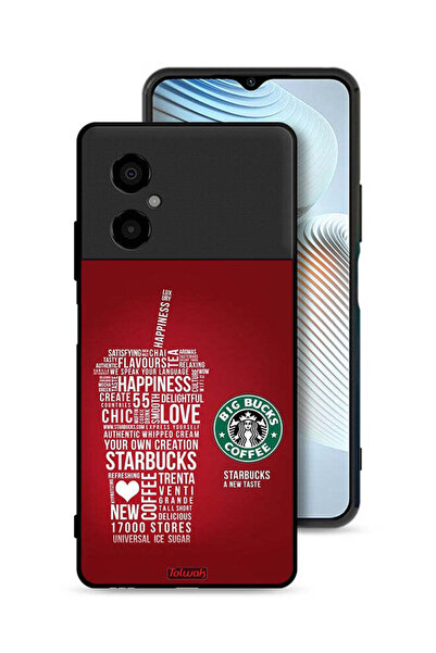 Tolwak Xiaomi Poco M4 5G Protective Case Cover Coffee Sticker