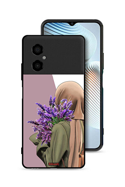 Tolwak Xiaomi Poco M4 5G Protective Case Cover Holding Flower