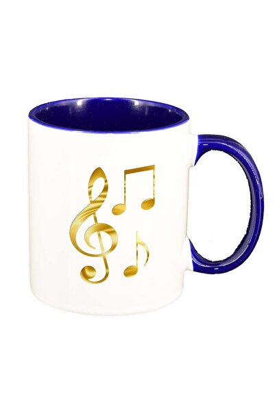INOVATIX Εξατομικευμένη λευκή κούπα, Μουσικές Νότες, σκούρο μπλε εσωτερικό, D...