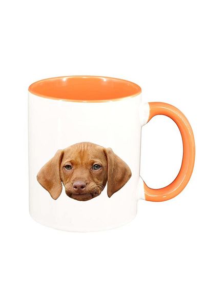 INOVATIX Personalized white mug, Dog, orange interior, D93, INOVATIX®. 330ml