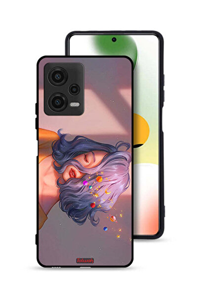 Tolwak Xiaomi Poco X5 Protective Case Cover Girl And Space Art