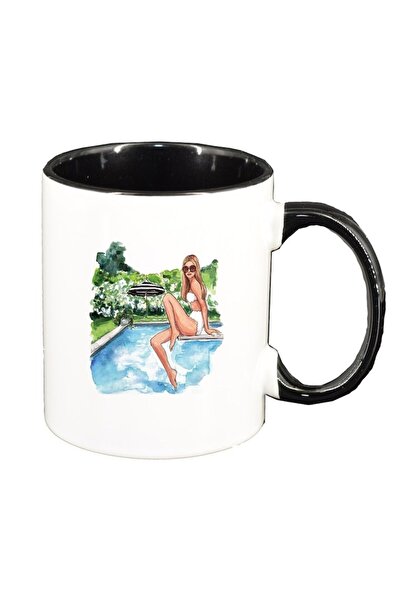 INOVATIX Cana alba personalizata, Woman summer, interior negru, D1474, INOVAT...