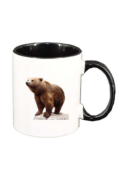 INOVATIX Personalized white mug, Teddy bear, black interior, D206, INOVATIX®. 330ml